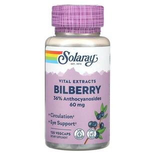 Solaray,Vital Extracts, Bilberry, 60 mg, 120 VegCaps