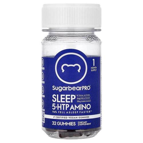 SugarbearPro,Sleep, 5 HTP Amino Gummies, 32 Gummies