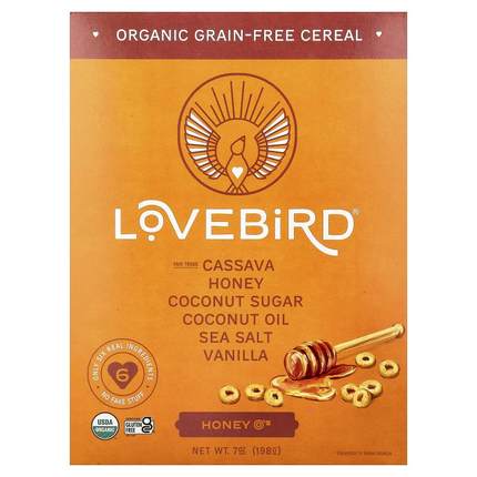 Lovebird,Organic Grain-Free Cereal, Honey O's, 7 oz (198 g)