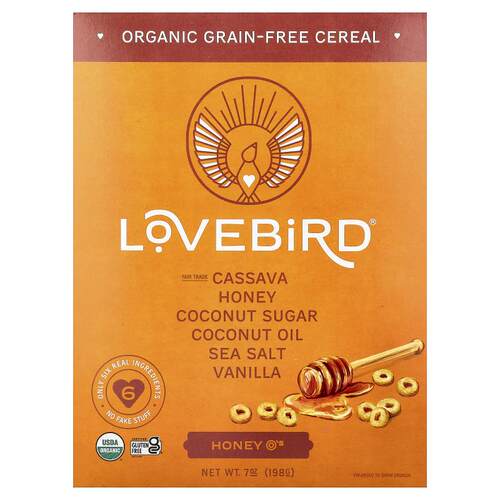 Lovebird,Organic Grain-Free Cereal, Honey O's, 7 oz (198 g)