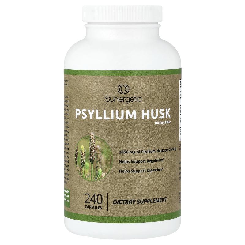Sunergetic,Psyllium Husk , 240 Capsules (725 mg per Capsule)