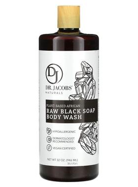 Dr. Jacobs Naturals,Plant-Based African Raw Black Soap Body
