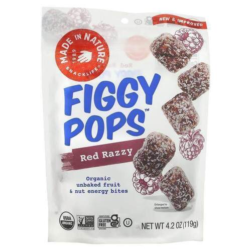 Made in Nature,Razzy Pops红树莓超级零食119 克