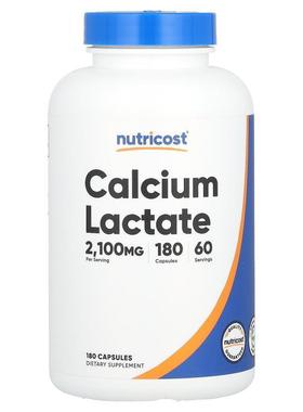Nutricost,Calcium Lactate, 700 mg, 180 Capsules