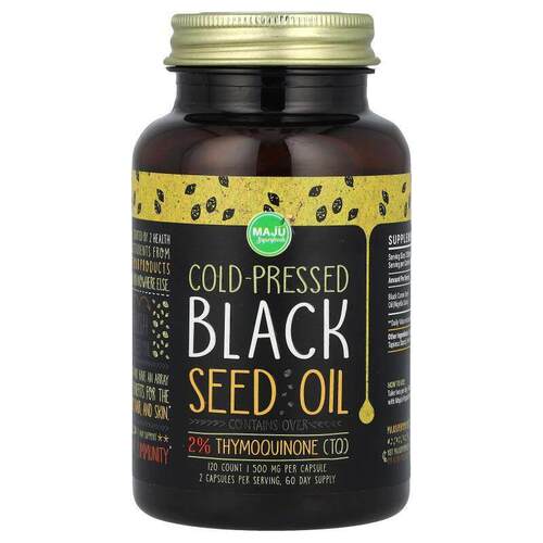 Maju Superfoods,冷榨黑籽油，1000 毫克，120 粒软凝胶（每粒软