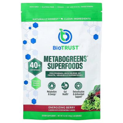 BioTRUST,Metabogreens® Superfoods, Energizing Berry, 9.2 oz