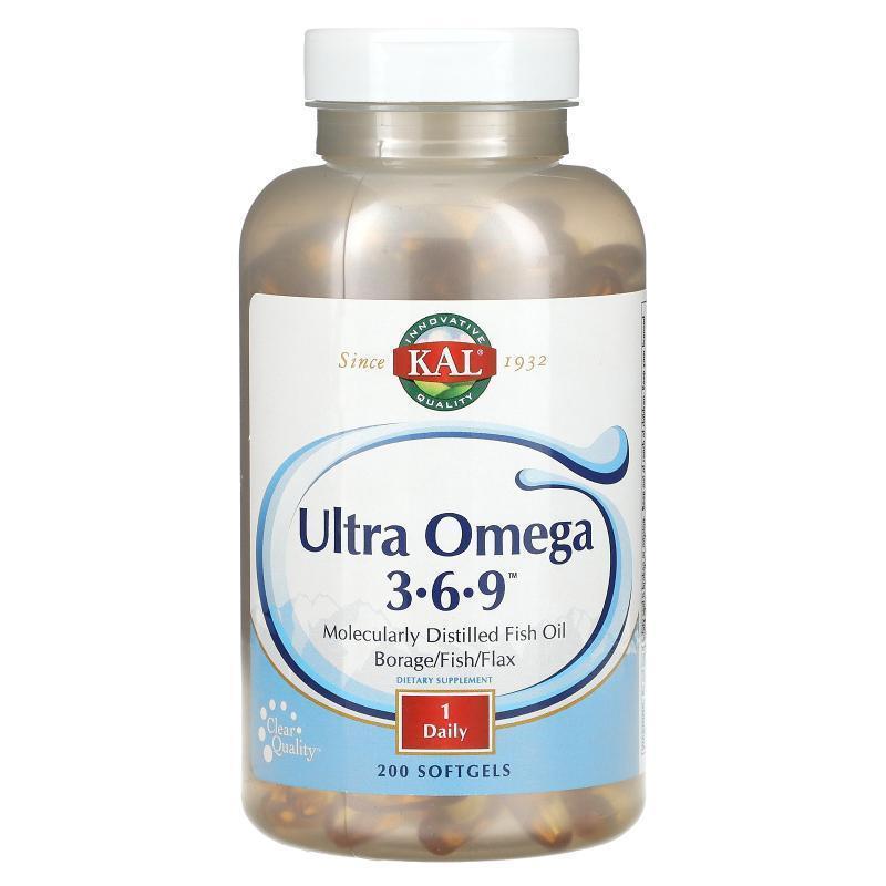 KAL,Ultra Omega 3-6-9, 50 Softgels
