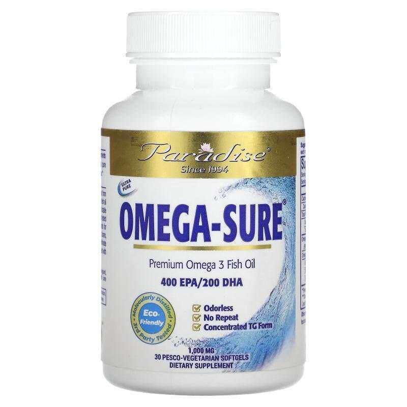 Omega 精华Omega-3 浓缩物，1000 毫克，30 粒 Pesco 素食软凝胶 - 实物图