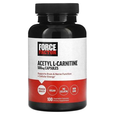 Force Factor,Acetyl L-Carnitine, 500 mg, 100 Vegetable Capsu