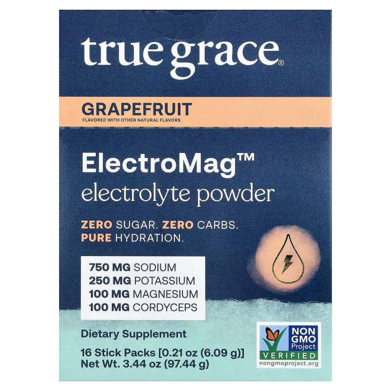 True Grace,ElectroMag™, Electrolyte Powder, Grapefruit, 16 S