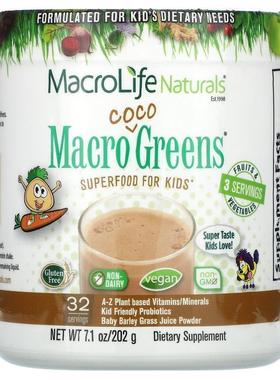 Macrolife Naturals,Macro Coco Greens，儿童 SuperFood，7.1 盎