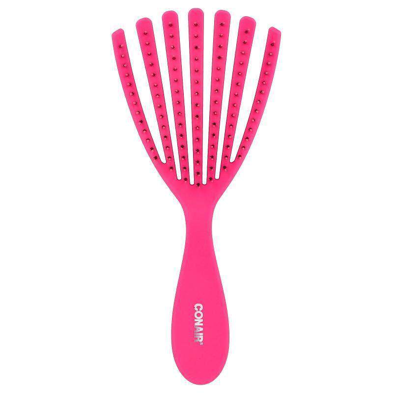 Conair护发梳，适用于卷发及波浪发发质，粉色，1 把装