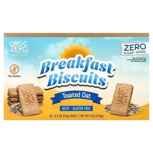 ChocZero,Premium Cookies, Breakfast Biscuits, Toasted Oat, 1