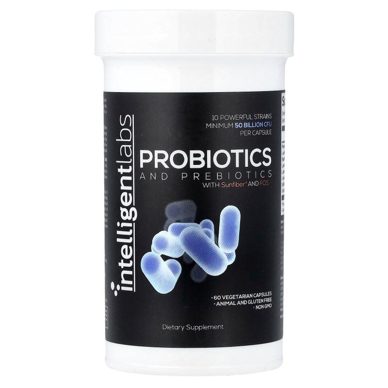 Intelligent Labs,益生菌和益生元，500 亿 CFU，60 粒素食胶囊