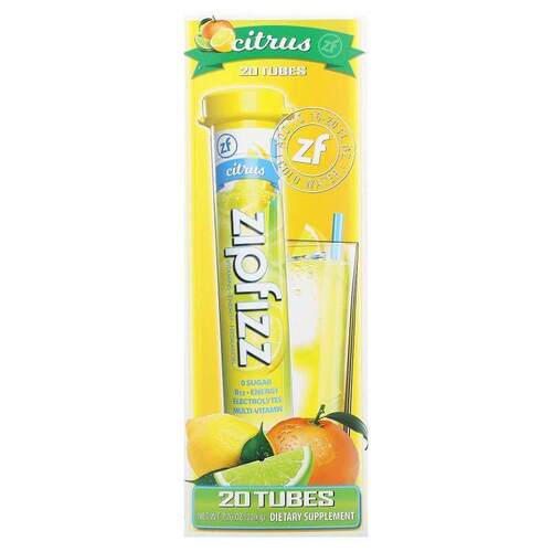 Zipfizz能量饮料混合橙汽水，20管，0.39盎司（11克）