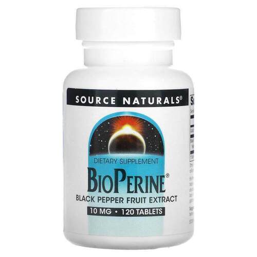 Source Naturals胡椒素片促进营养黑胡椒果提取肝部健康膳食补充