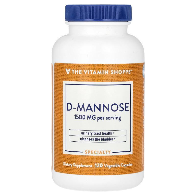 The Vitamin Shoppe,D-Mannose , 1,500 mg , 120 Vegetable Caps
