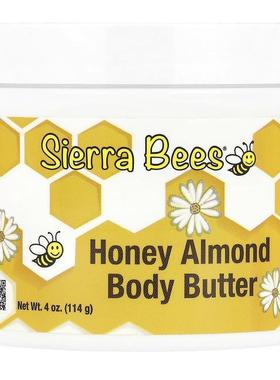 Sierra Bees,蜂蜜杏仁身体乳，4 盎司（114 克）