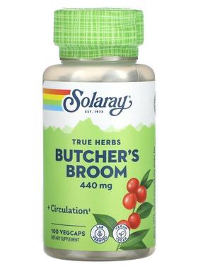 Solaray,True Herbs, Butcher's Broom, 440 mg, 100 VegCaps