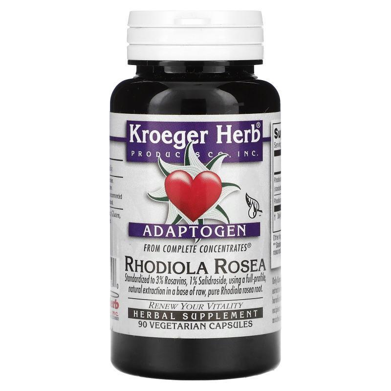 Kroeger Herb Co,Adaptogen, Rhodiola Rosea, 90 Vegetarian Cap