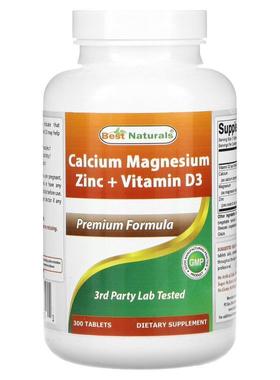Best Naturals,Calcium Magnesium Zinc + Vitamin D3