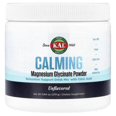 KAL,Calming Magnesium Glycinate Powder, Unflavored, 9.84 oz