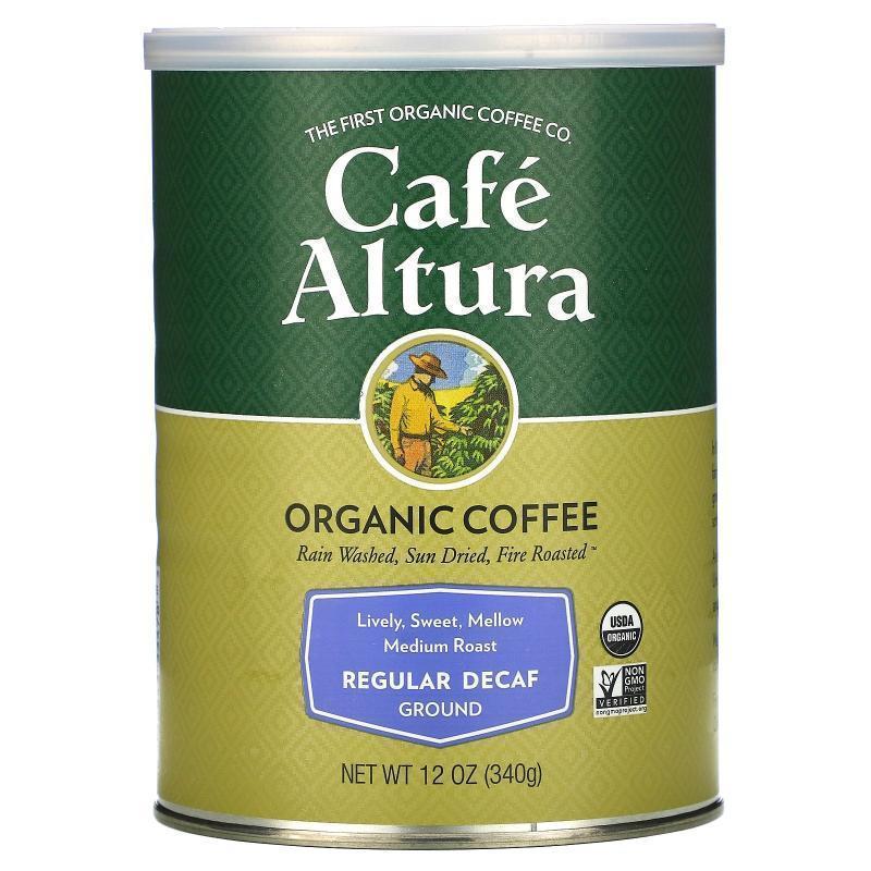 Cafe Altura,有机咖啡,深度烘焙脱因咖啡粉,12 盎司(340 克)