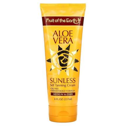 闪露,Aloe Vera Sunless Self Tanning Cream, Deep Dark, 8 fl o