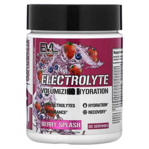 EVL,Electrolyte Volumizing Hydration, Berry Splash, 4.02 oz
