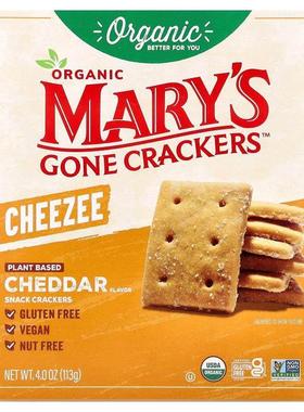Mary's Gone Crackers,Organic Cheezee Snack Crackers, Cheddar