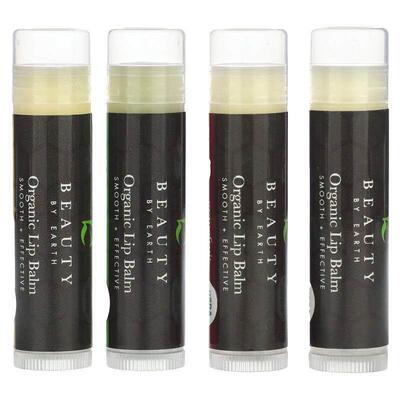Beauty By Earth,Exotic Multi-Pack Beeswax Lip Balm, Green Te
