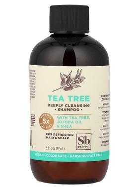 Soapbox,Tea Tree Deeply Cleansing Shampoo, 3.3 fl oz (97 ml)
