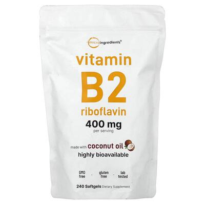 Micro Ingredients,Vitamin B2 Riboflavin, 240 Softgels (200 m