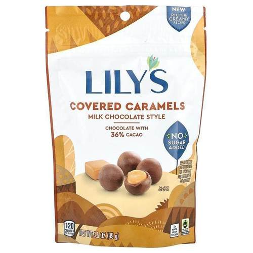 Lily's Sweets,Covered Caramels, Milk Chocolate Style , 3.5 o