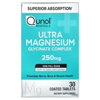 Qunol,Ultra Magnesium, 250 mg, 30 Coated Tablets