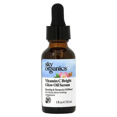 Sky Organics,Vitamin C Bright Glow Oil Serum, Rosehip &a