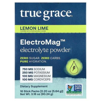 True Grace,ElectroMag™, Electrolyte Powder, Lemon Lime, 16 S