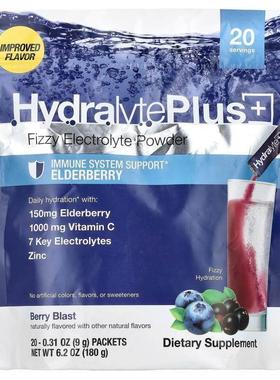 Hydralyte,Hydralyte Plus+, Fizzy Electrolyte Powder, Berry B