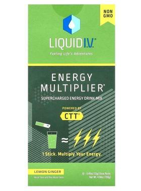 Liquid I.V.,Energy Multiplier，增压能量混合饮品，柠檬姜，10