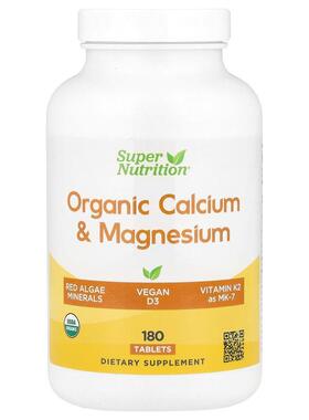 Super Nutrition,Organic Calcium & Magnesium Plus D3 &amp