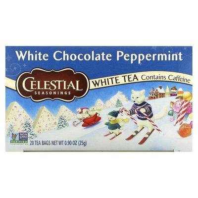 斯乐,White Tea, White Chocolate Peppermint, 20 Tea Bags, 0.9