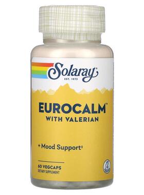 Solaray,Eurocalm，含缬草，60 粒素食胶囊