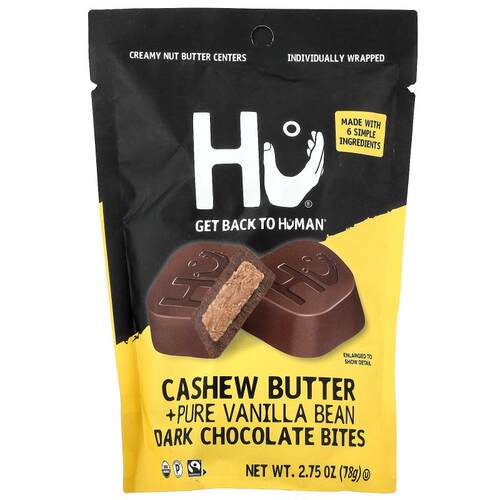 Hu,Dark Chocolate Bites, Cashew Butter + Pure Vanilla Bean,