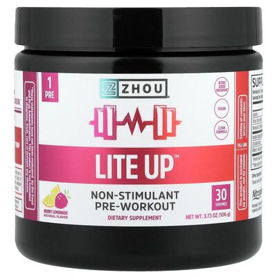 Zhou Nutrition,Lite Up™, Non-Stimulant Pre-Workout, Berry Le