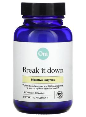 Ora,Break It Down, Digestive Enzymes, 30 Capsules