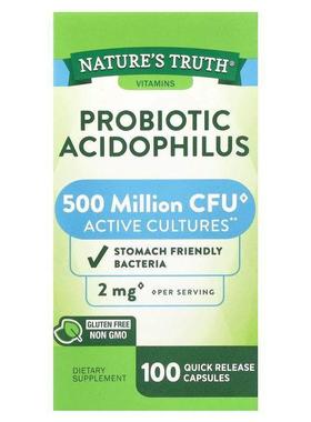 Nature's Truth,Probiotic Acidophilus, 2 mg , 100 Quick Relea