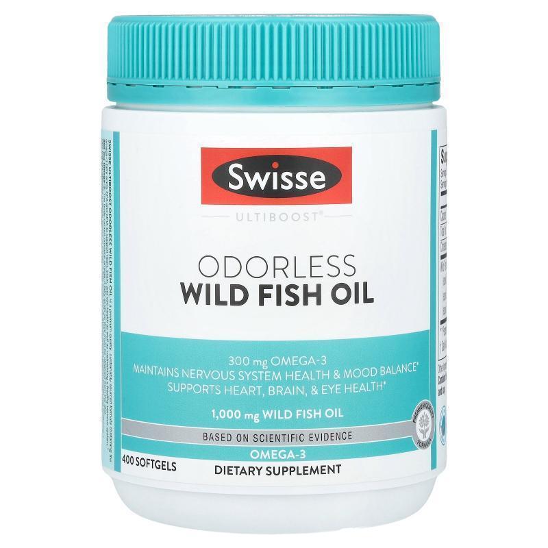 Swisse,Ultiboost®, Odorless Wild Fish Oil, 1,000 mg, 400 Sof