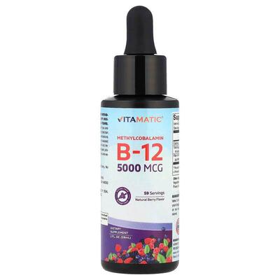 Vitamatic,甲钴胺 B12天然浆果味，5000 微克，2 液量盎司（59 毫