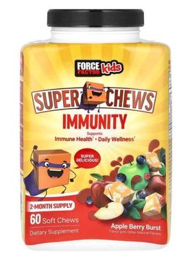 Force Factor,Kids, Super Chews, Immunity, Apple Berry Burst,