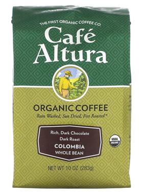 Cafe Altura,有机咖啡，法式烘焙，整颗咖啡豆，10 盎司（283 克